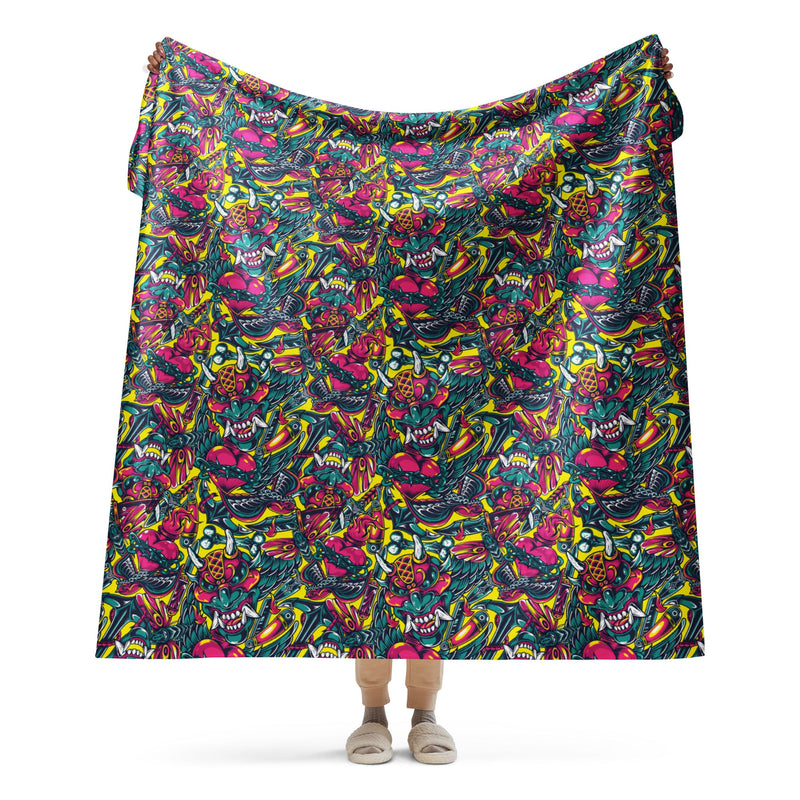 Kabuki Chaos CAMO Sherpa Blanket - 60″×80″