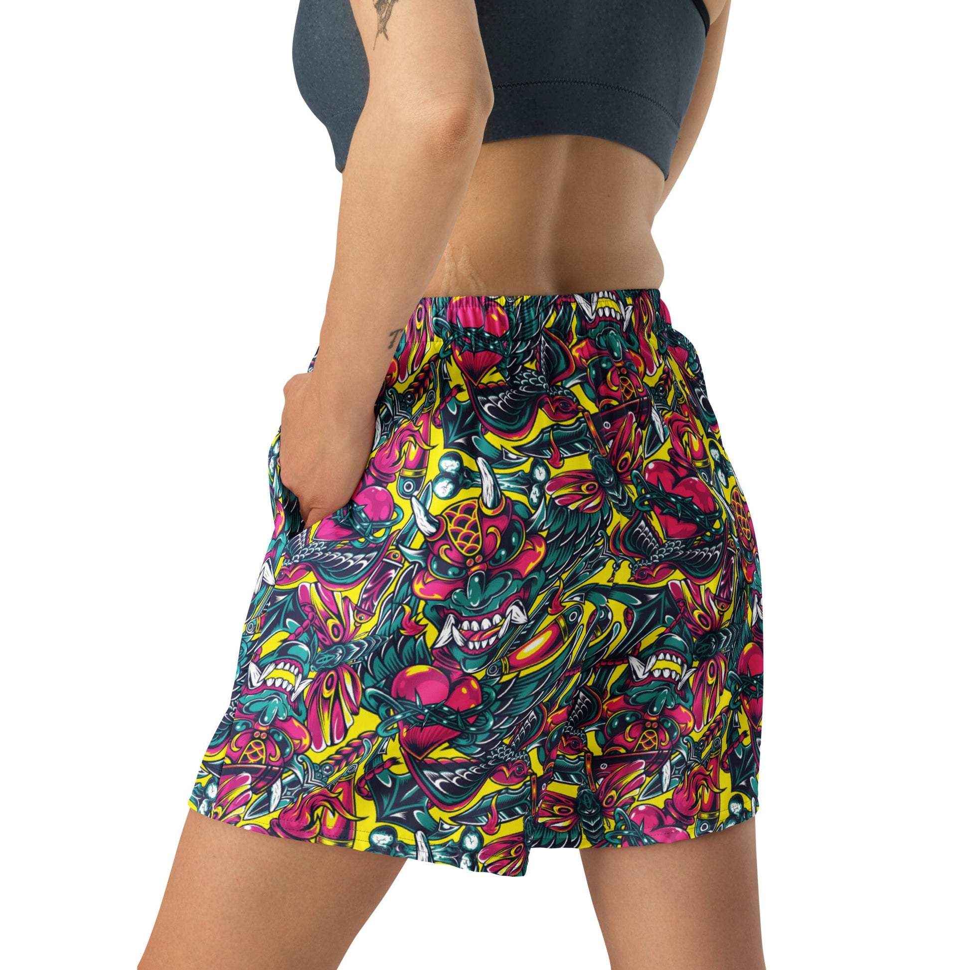 Kabuki Chaos CAMO Unisex Athletic Long Shorts