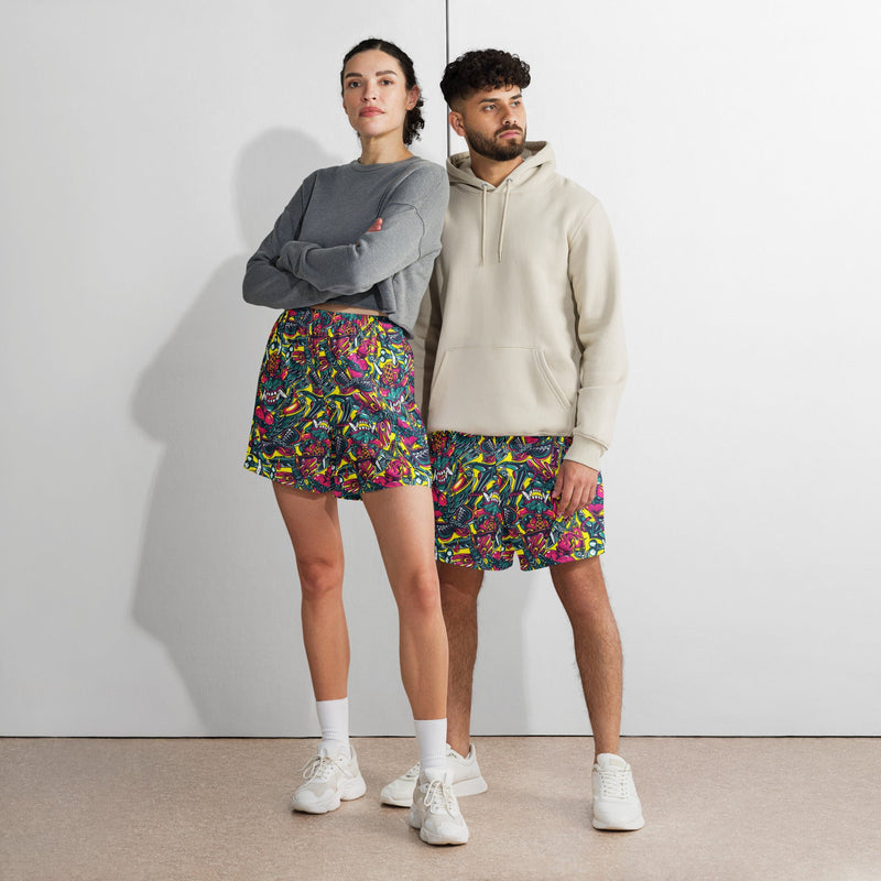Kabuki Chaos CAMO Unisex Athletic Long Shorts