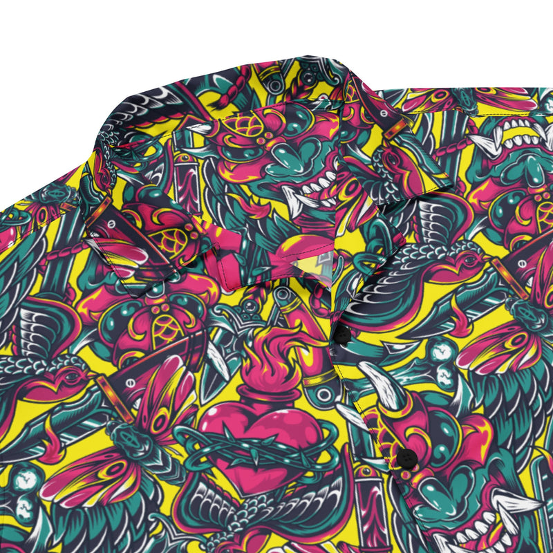 Kabuki Chaos CAMO Unisex Short-Sleeve Button Shirt - Button-Up