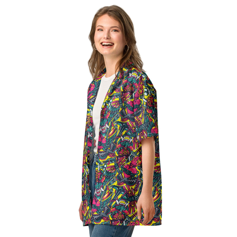 Kabuki Chaos CAMO Unisex Short-Sleeve Button Shirt - Button-Up