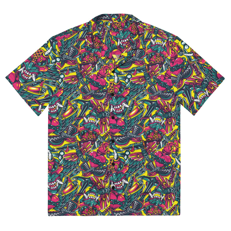 Kabuki Chaos CAMO Unisex Short-Sleeve Button Shirt - 2XS - Button-Up