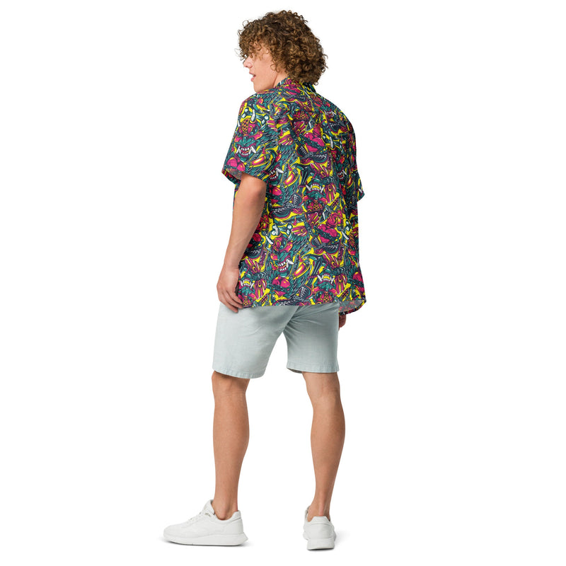 Kabuki Chaos CAMO Unisex Short-Sleeve Button Shirt - Button-Up