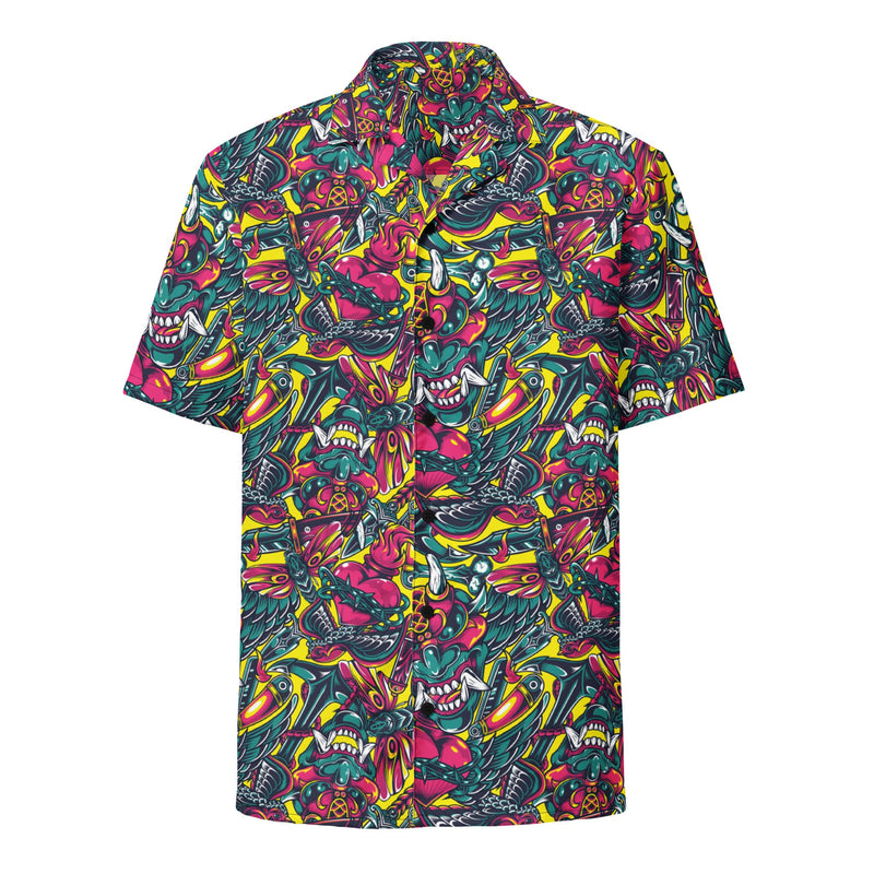 Kabuki Chaos CAMO Unisex Short-Sleeve Button Shirt - Button-Up