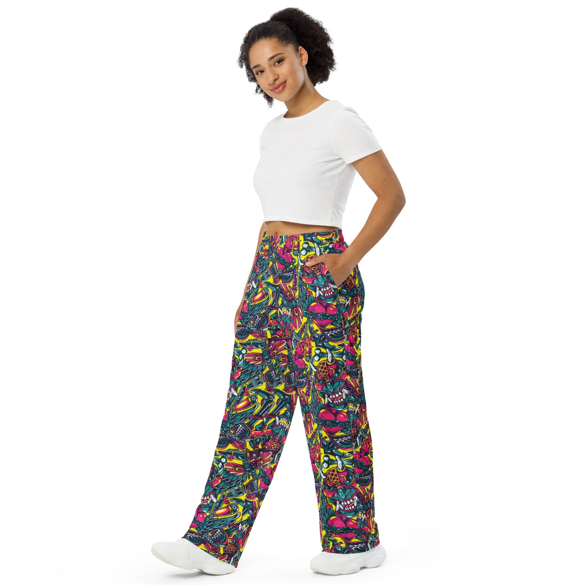 Kabuki Chaos CAMO unisex wide-leg pants - Wide-leg Pants