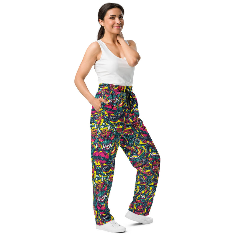 Kabuki Chaos CAMO Unisex Wide-Leg Joggers