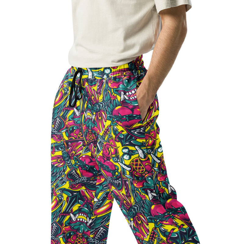 Kabuki Chaos CAMO Unisex Wide-Leg Joggers