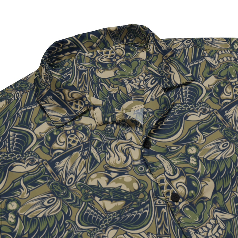 Kabuki Phantom Multi-terrain CAMO Unisex Short-Sleeve Button Shirt - Button-Up