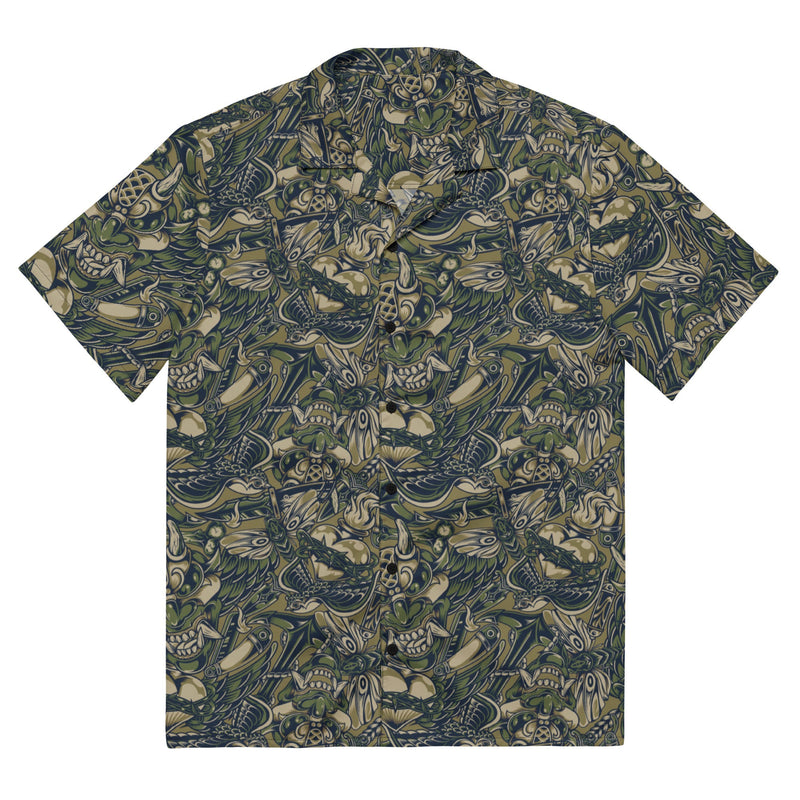 Kabuki Phantom Multi-terrain CAMO Unisex Short-Sleeve Button Shirt - 2XS - Button-Up
