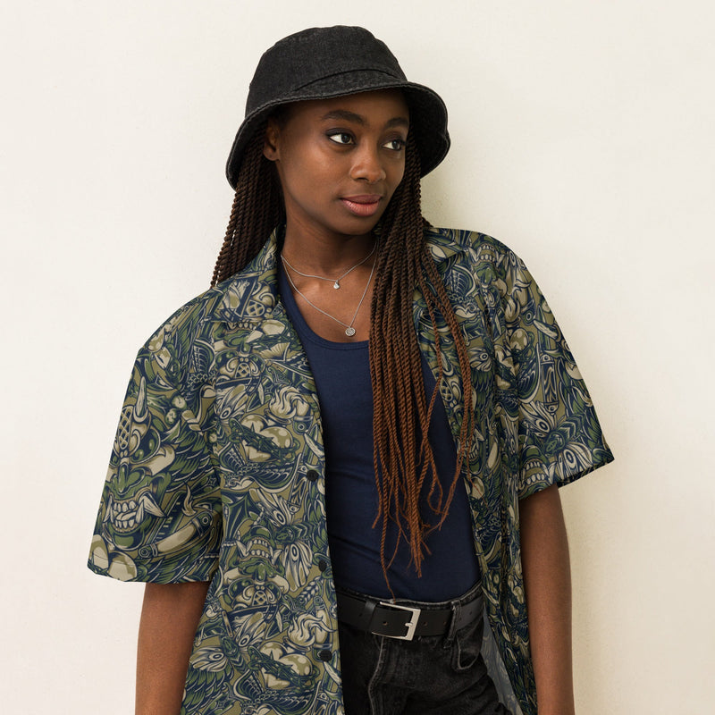 Kabuki Phantom Multi-terrain CAMO Unisex Short-Sleeve Button Shirt - Button-Up