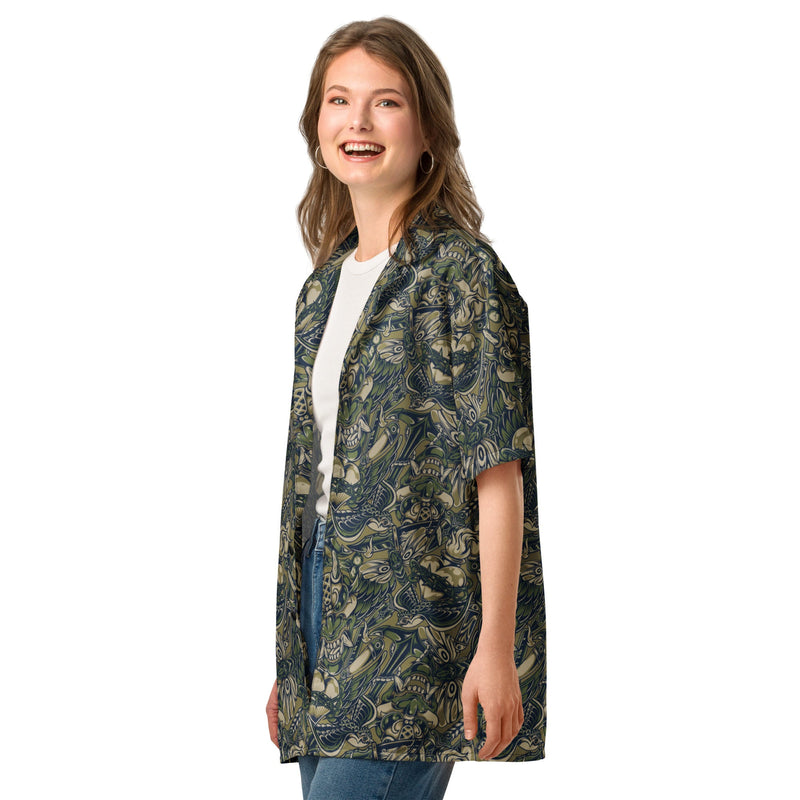 Kabuki Phantom Multi-terrain CAMO Unisex Short-Sleeve Button Shirt - Button-Up