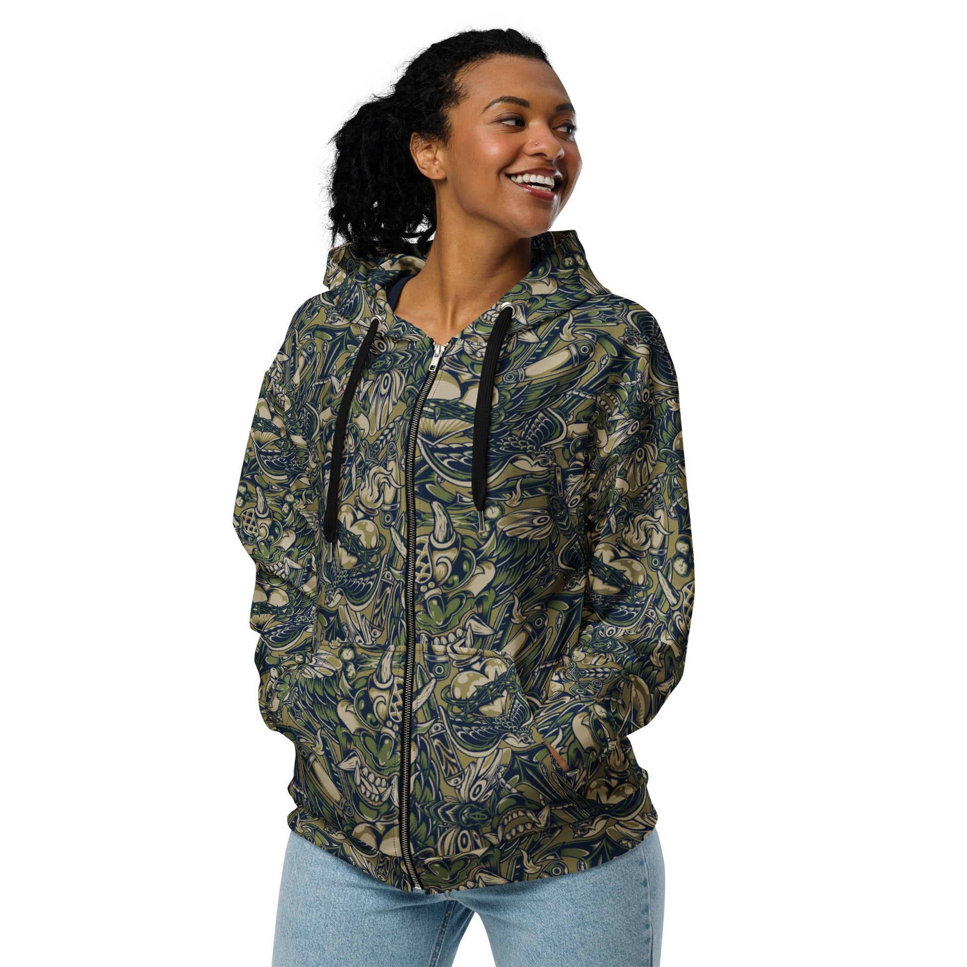 Kabuki Phantom Multi-terrain CAMO Unisex Zip Hoodie