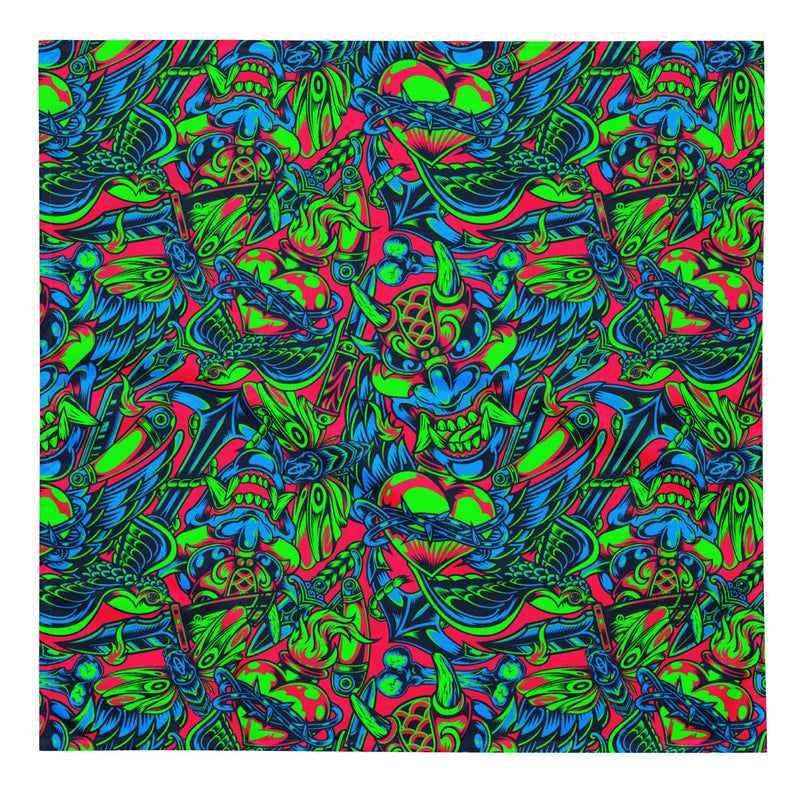 Kabuki Phantom Neon CAMO Bandana - L