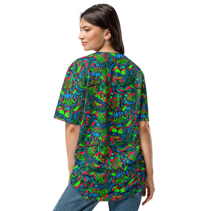 Kabuki Phantom Neon CAMO Unisex Baseball Jersey