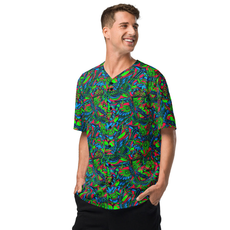 Kabuki Phantom Neon CAMO Unisex Baseball Jersey