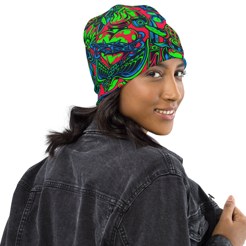 Kabuki Phantom Neon CAMO Beanie - Head