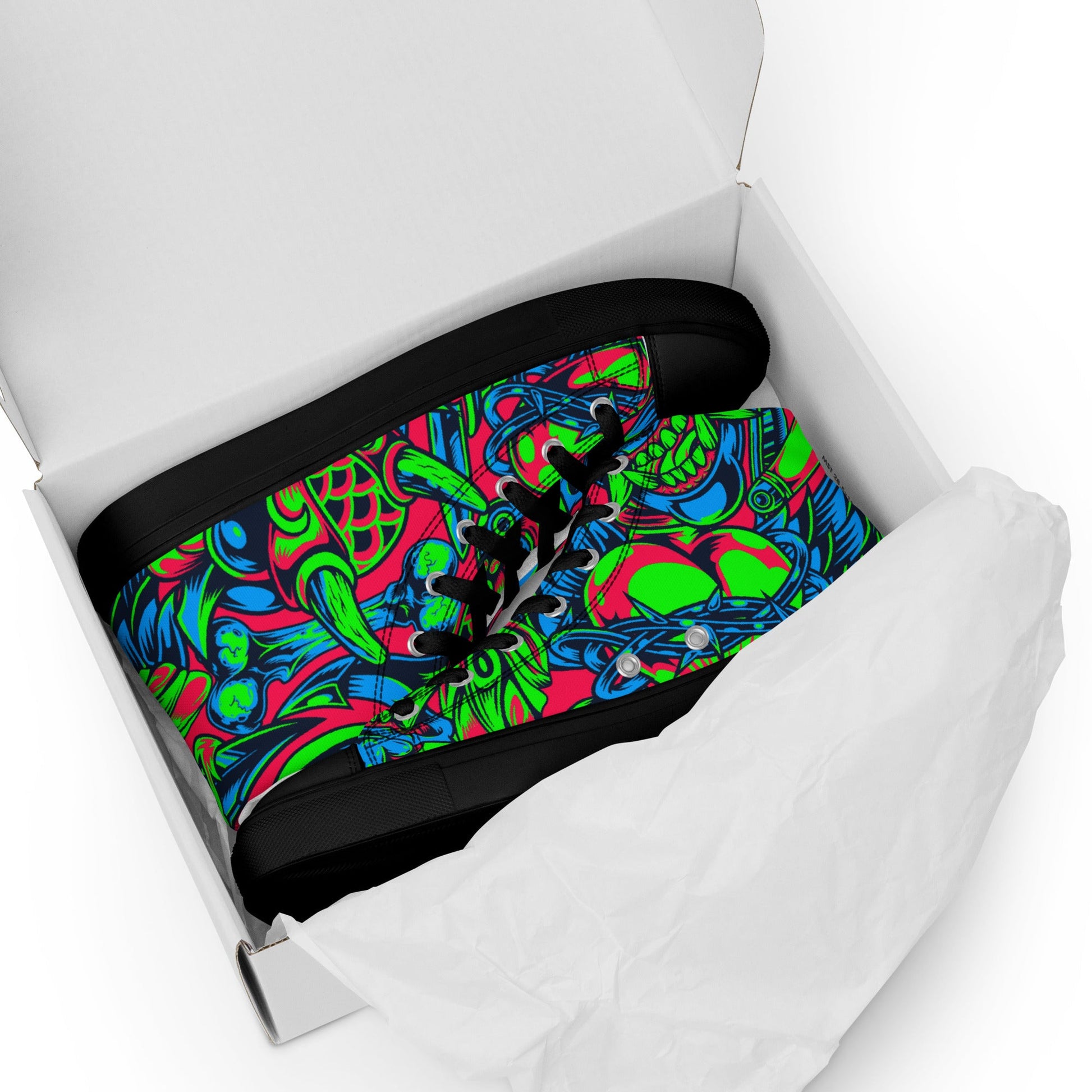Kabuki Phantom Neon CAMO Mens high top canvas shoes - High Top Canvas Shoes