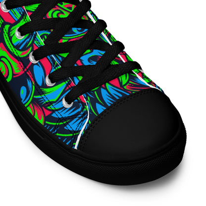 Kabuki Phantom Neon CAMO Mens high top canvas shoes - High Top Canvas Shoes