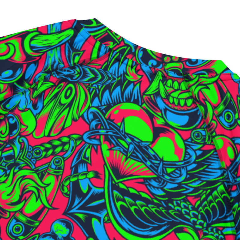 Kabuki Phantom Neon CAMO Mens Short-Sleeve Rash Guard - SS