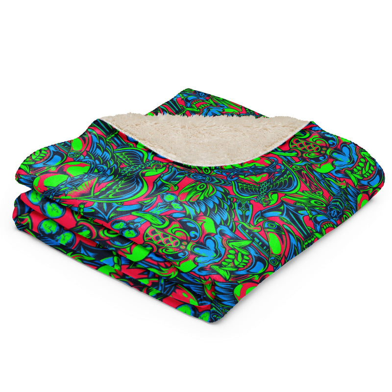 Kabuki Phantom Neon CAMO Sherpa Blanket