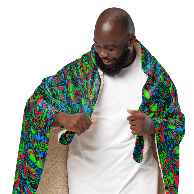 Kabuki Phantom Neon CAMO Sherpa Blanket