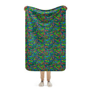 Kabuki Phantom Neon CAMO Sherpa Blanket - 37″×57″