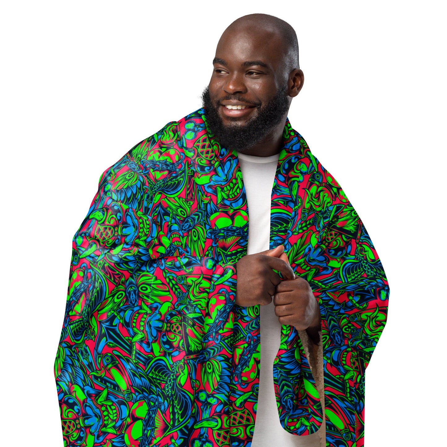 Kabuki Phantom Neon CAMO Sherpa blanket - Blankets