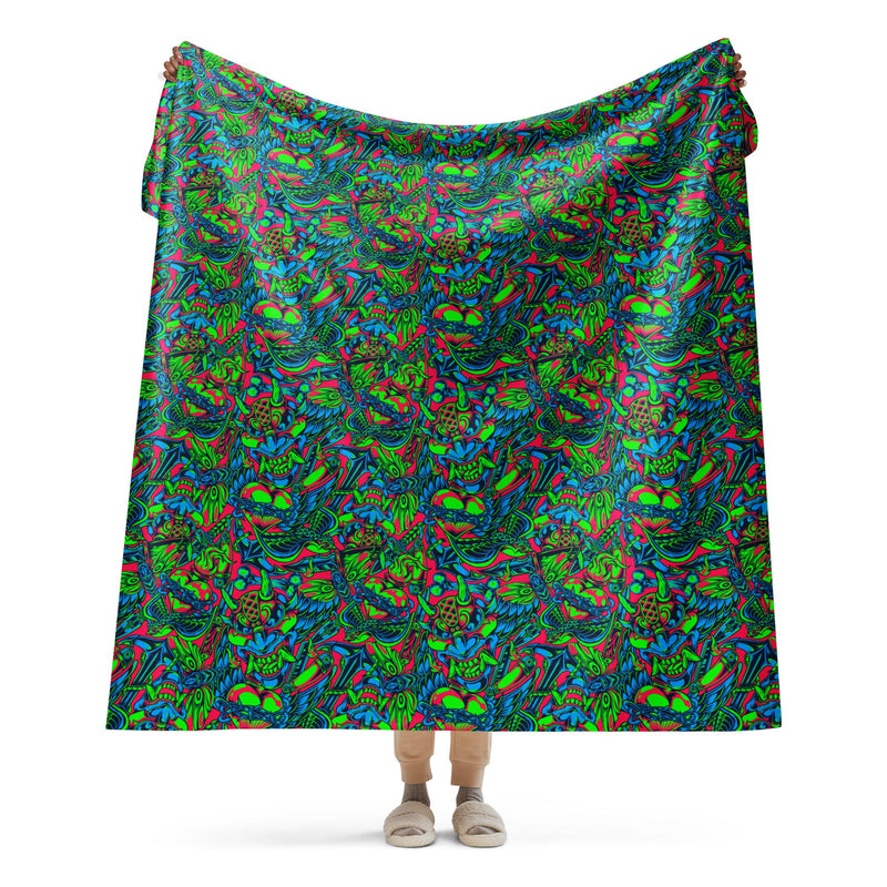 Kabuki Phantom Neon CAMO Sherpa Blanket - 60″×80″