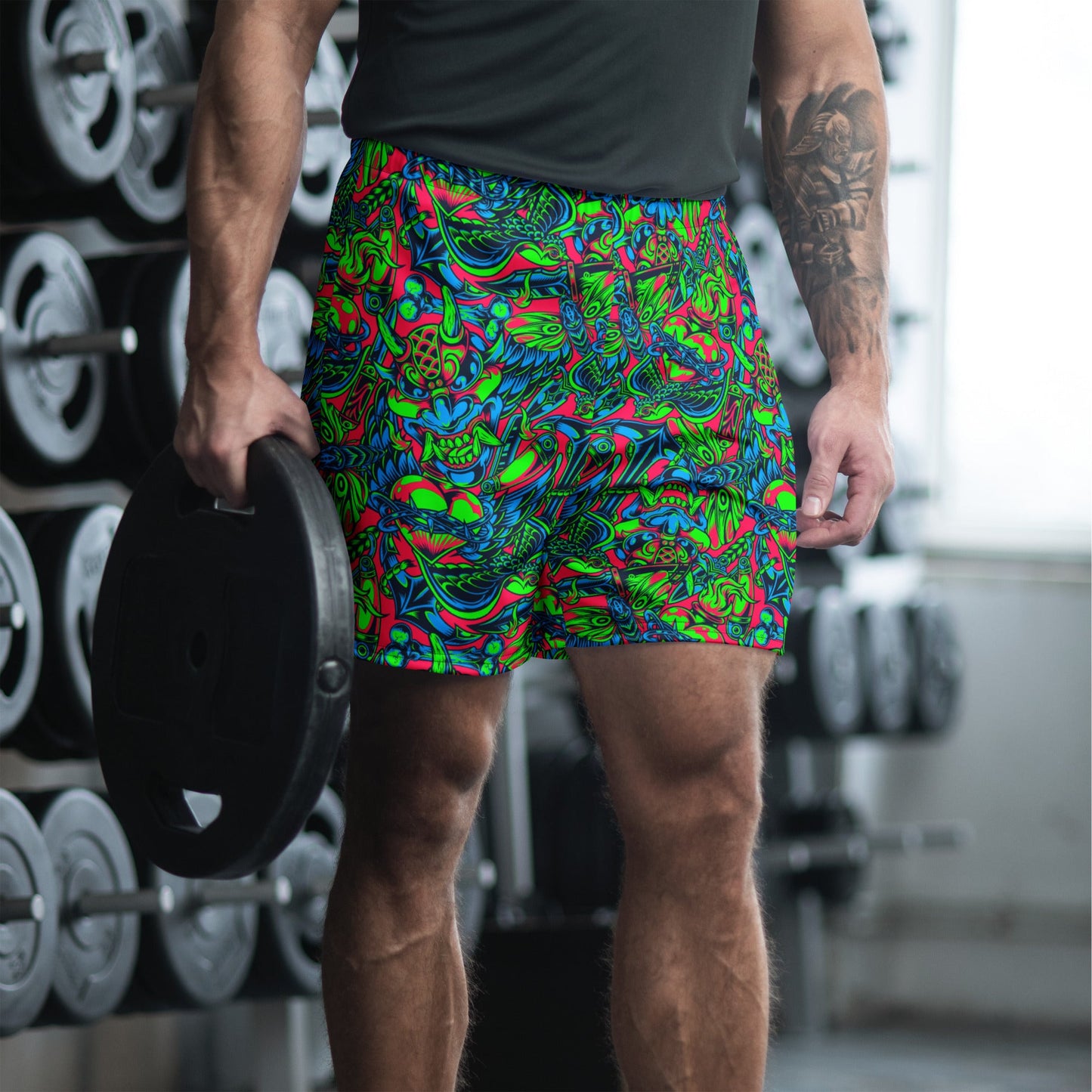 Kabuki Phantom Neon CAMO Unisex Athletic Long Shorts - 2XS