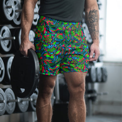 Kabuki Phantom Neon CAMO Unisex Athletic Long Shorts - 2XS