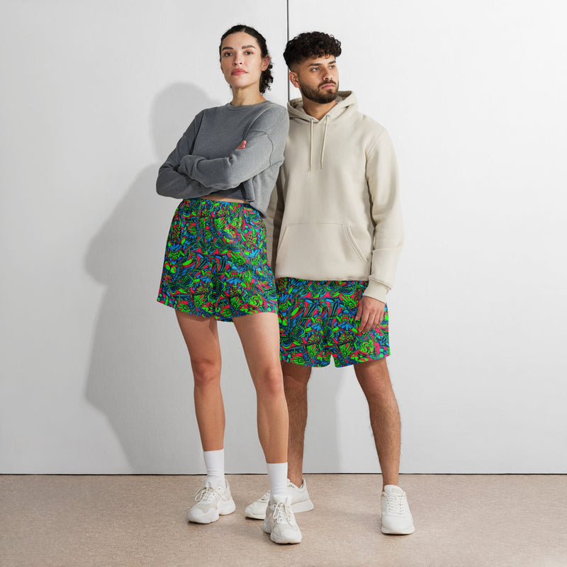 Kabuki Phantom Neon CAMO Unisex Athletic Long Shorts