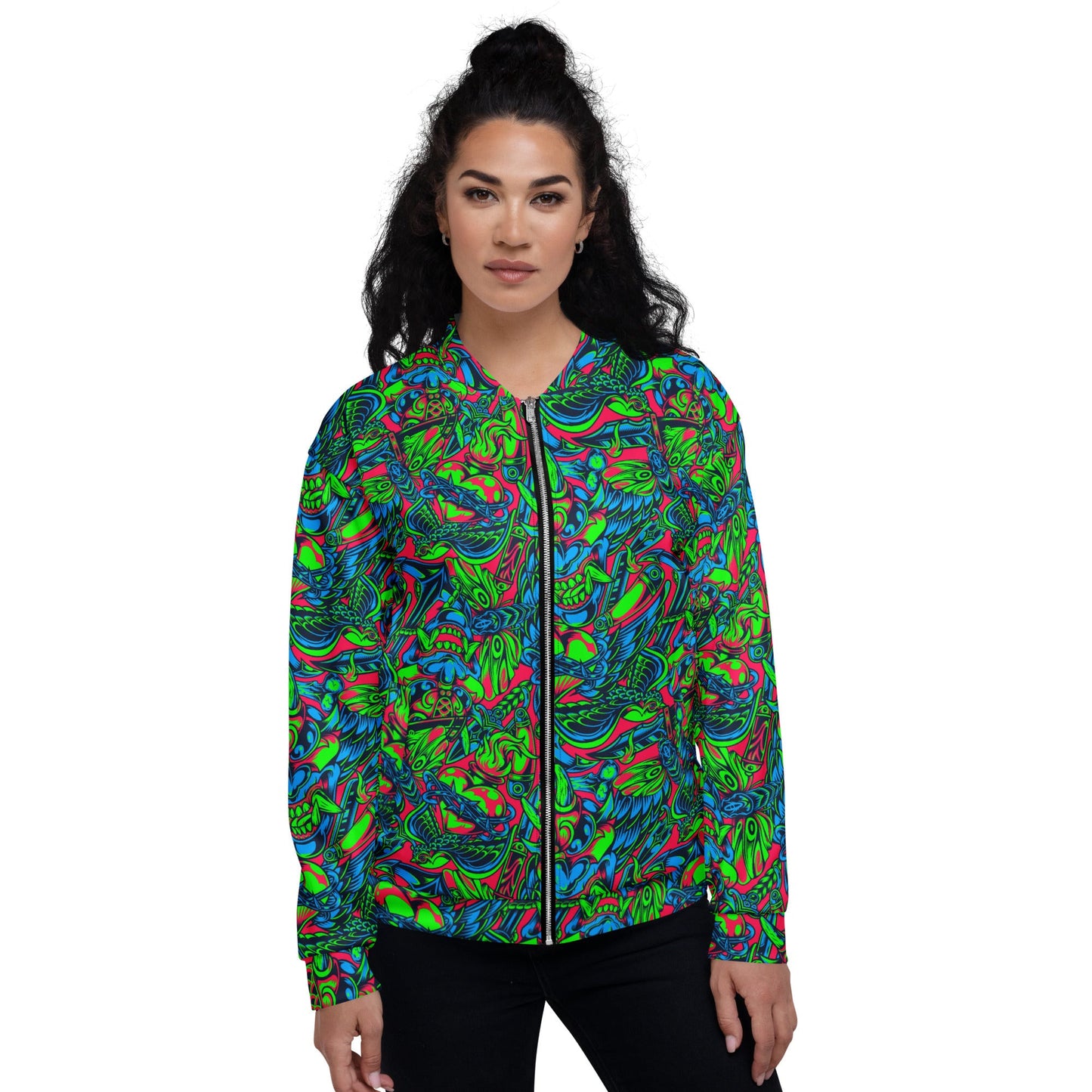 Kabuki Phantom Neon CAMO Unisex Bomber Jacket - Jackets