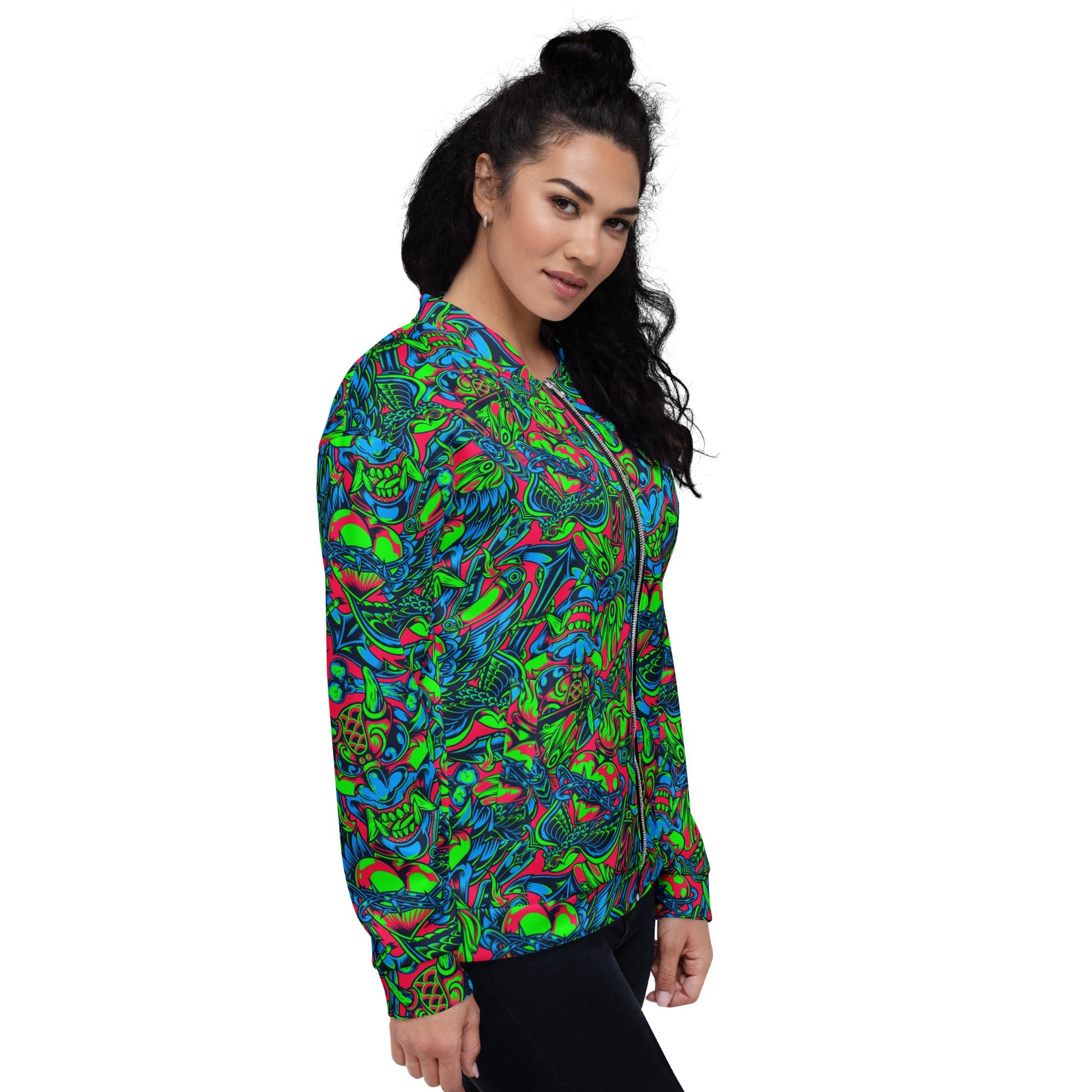 Kabuki Phantom Neon CAMO Unisex Bomber Jacket - Jackets