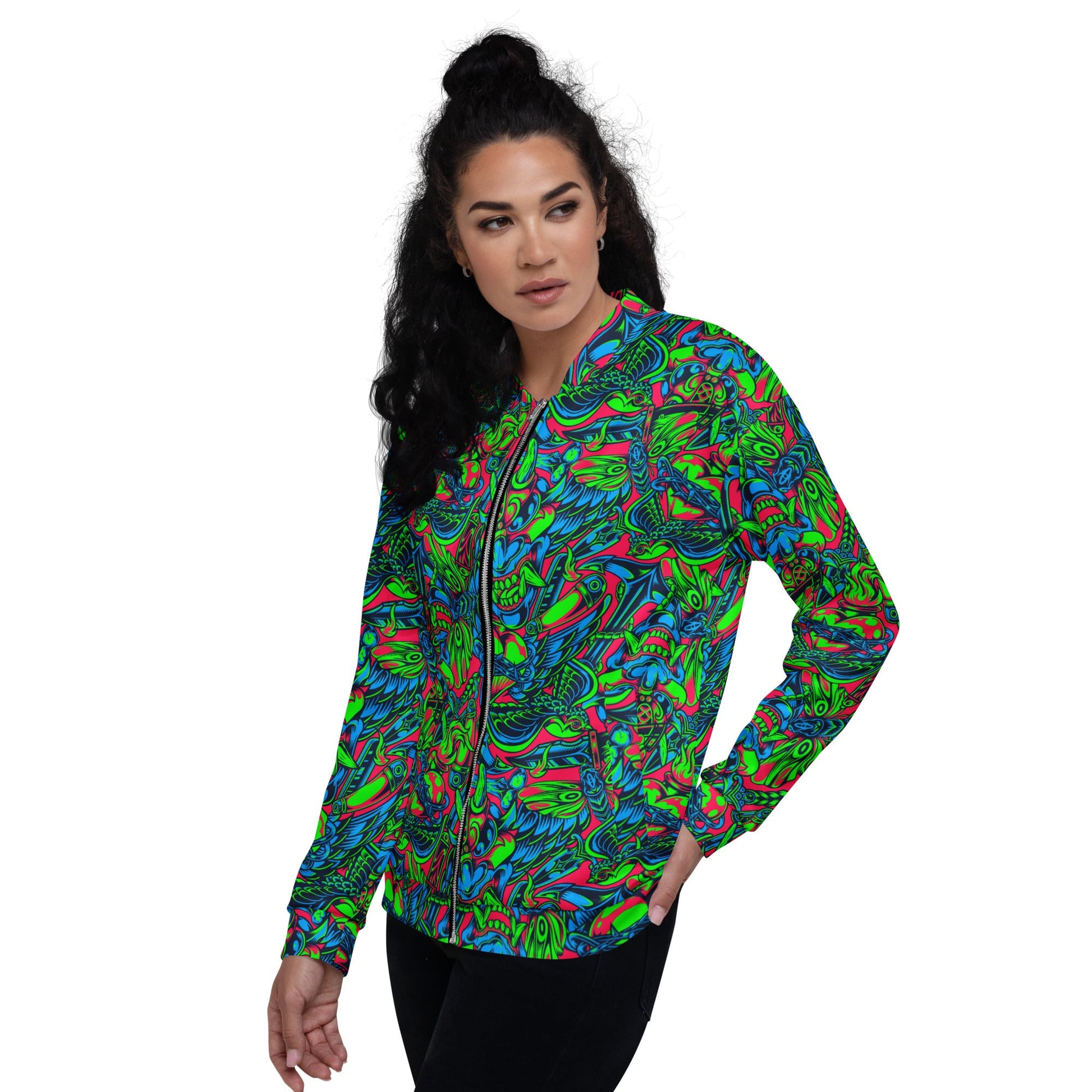 Kabuki Phantom Neon CAMO Unisex Bomber Jacket - Jackets