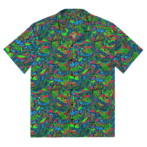 Kabuki Phantom Neon CAMO Unisex Short-Sleeve Button Shirt - 2XS - Button-Up