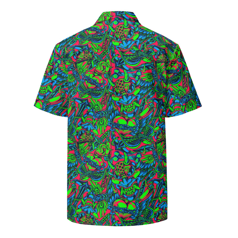 Kabuki Phantom Neon CAMO Unisex Short-Sleeve Button Shirt - Button-Up
