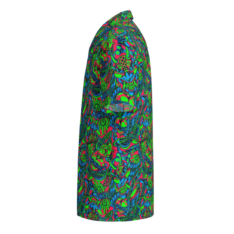 Kabuki Phantom Neon CAMO Unisex Short-Sleeve Button Shirt - Button-Up