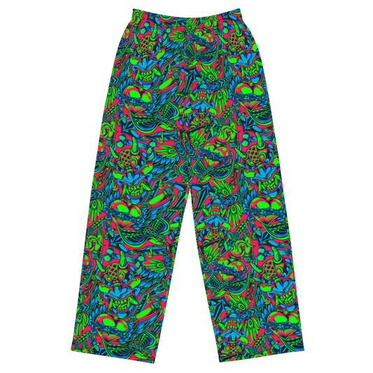 Kabuki Phantom Neon CAMO unisex wide-leg pants - 2XS - Wide-leg Pants
