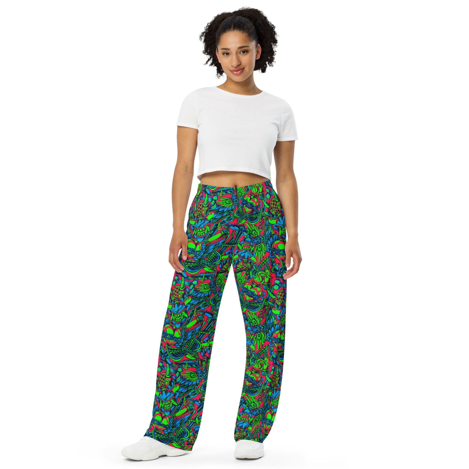 Kabuki Phantom Neon CAMO unisex wide-leg pants - Wide-leg Pants