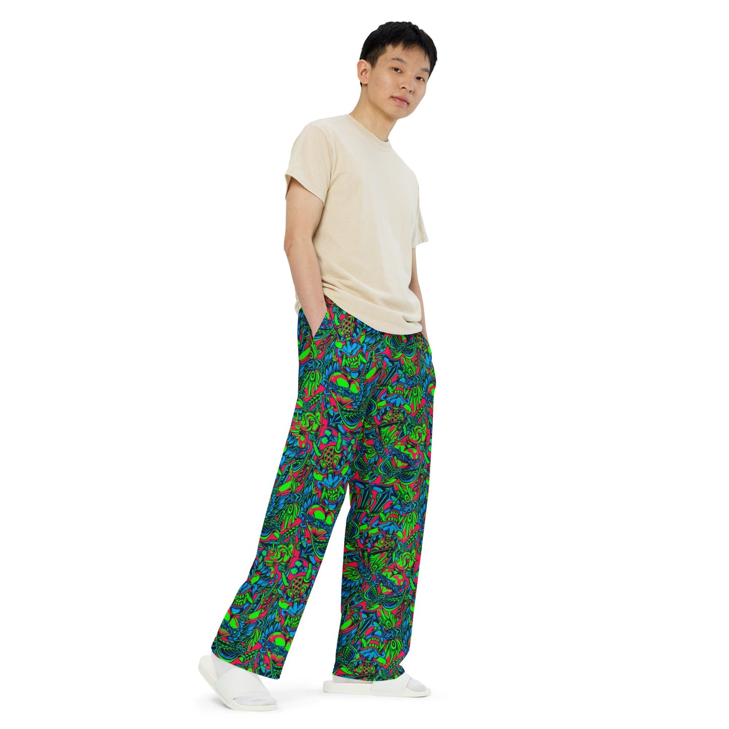 Kabuki Phantom Neon CAMO unisex wide-leg pants - Wide-leg Pants