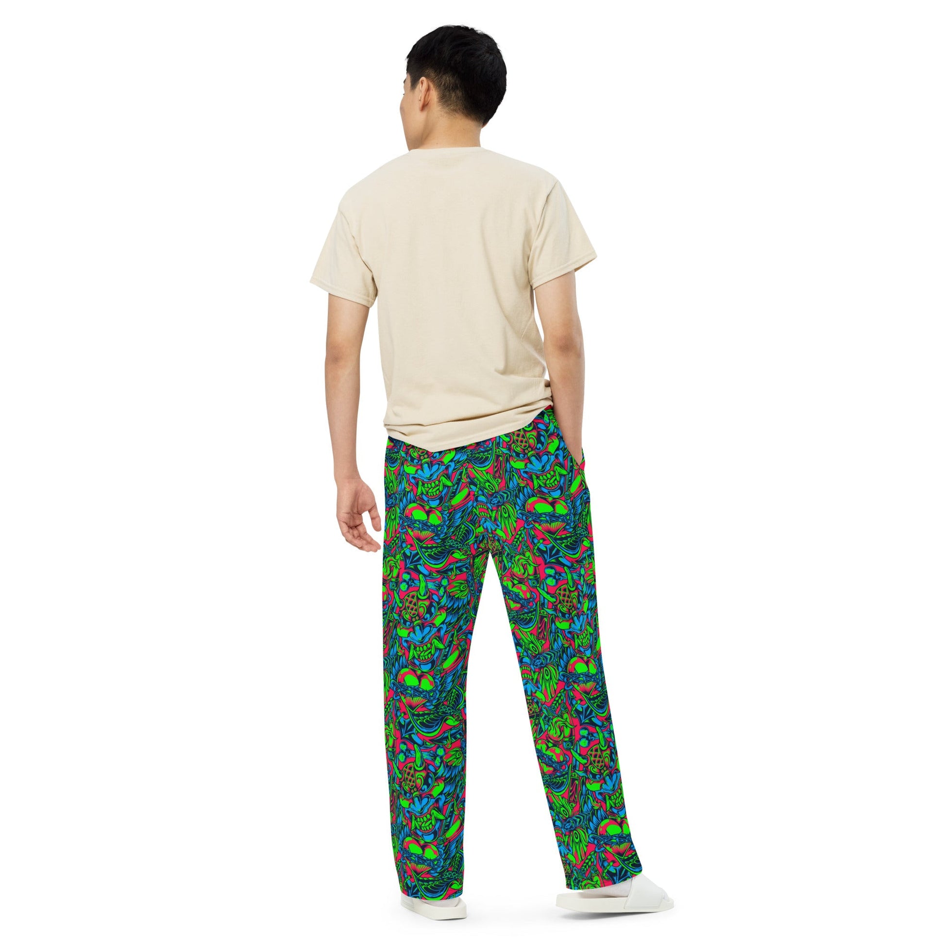 Kabuki Phantom Neon CAMO unisex wide-leg pants - Wide-leg Pants