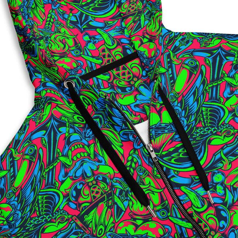 Kabuki Phantom Neon CAMO Unisex Zip Hoodie