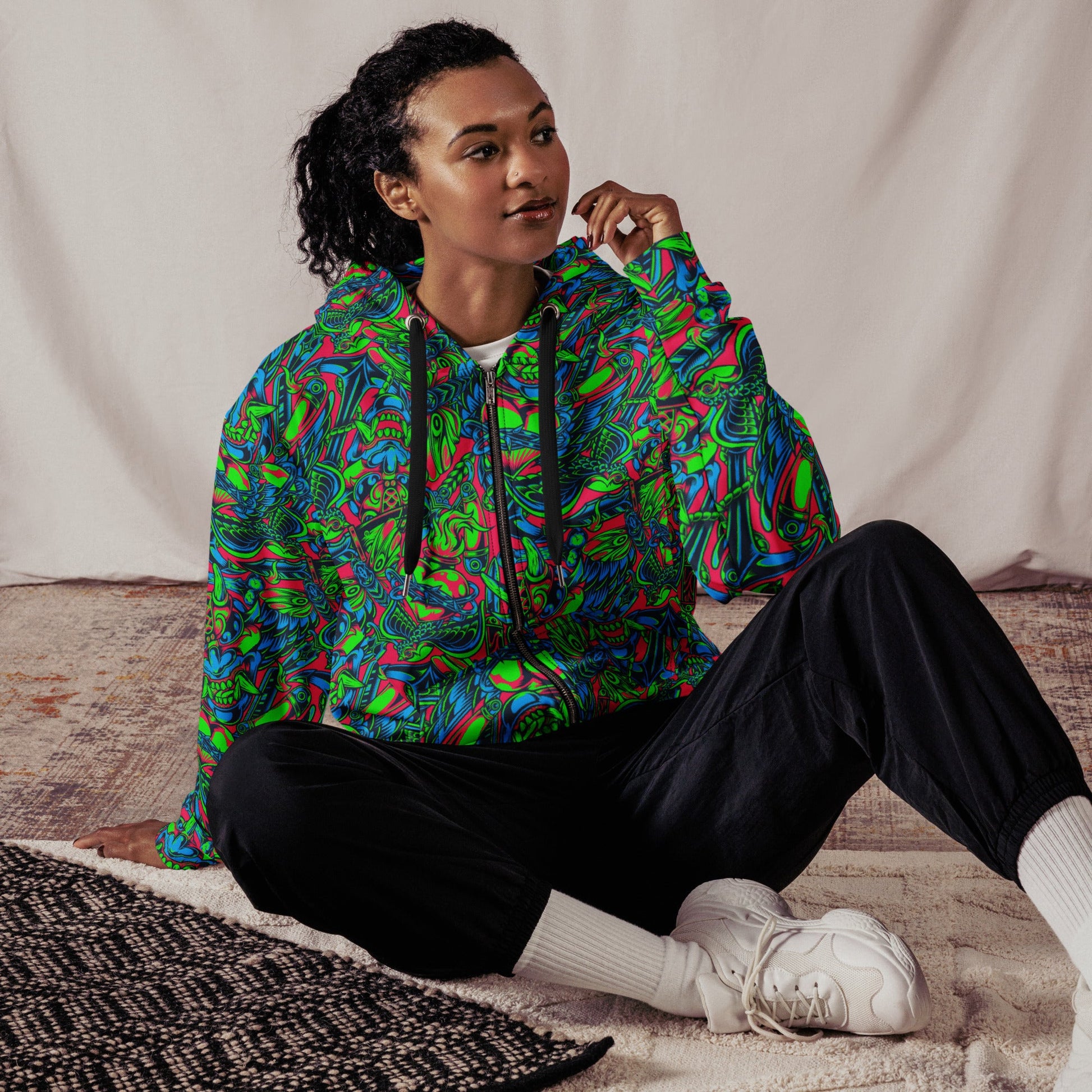 Kabuki Phantom Neon CAMO Unisex zip hoodie - Zip Hoodies