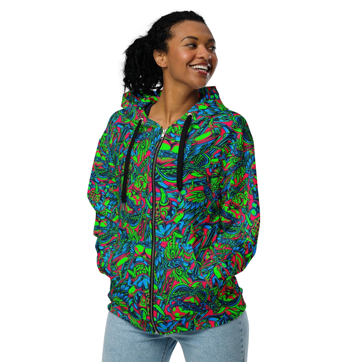Kabuki Phantom Neon CAMO Unisex zip hoodie - Zip Hoodies