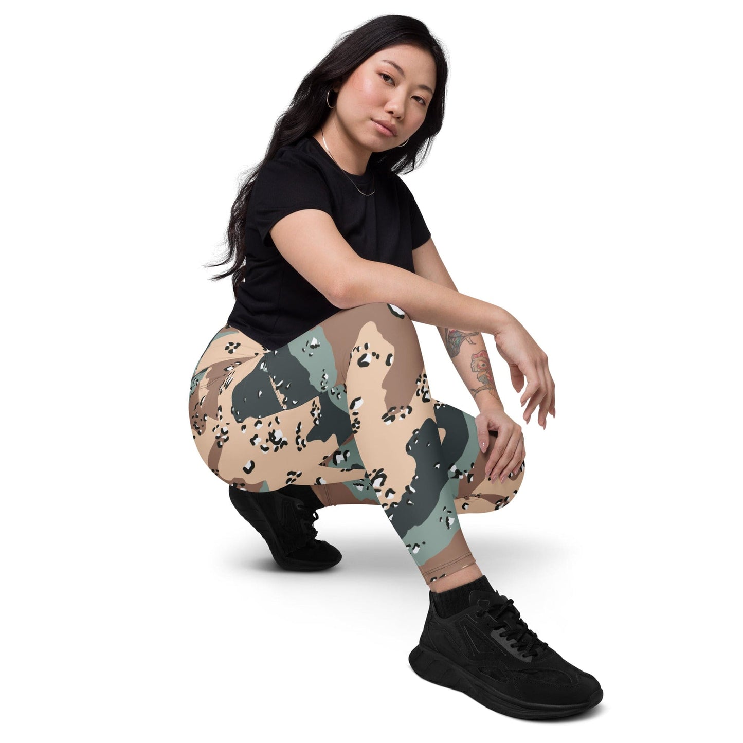 Kazakhstan Chocolate Chip Desert CAMO Leggings with pockets - Womens With Pockets