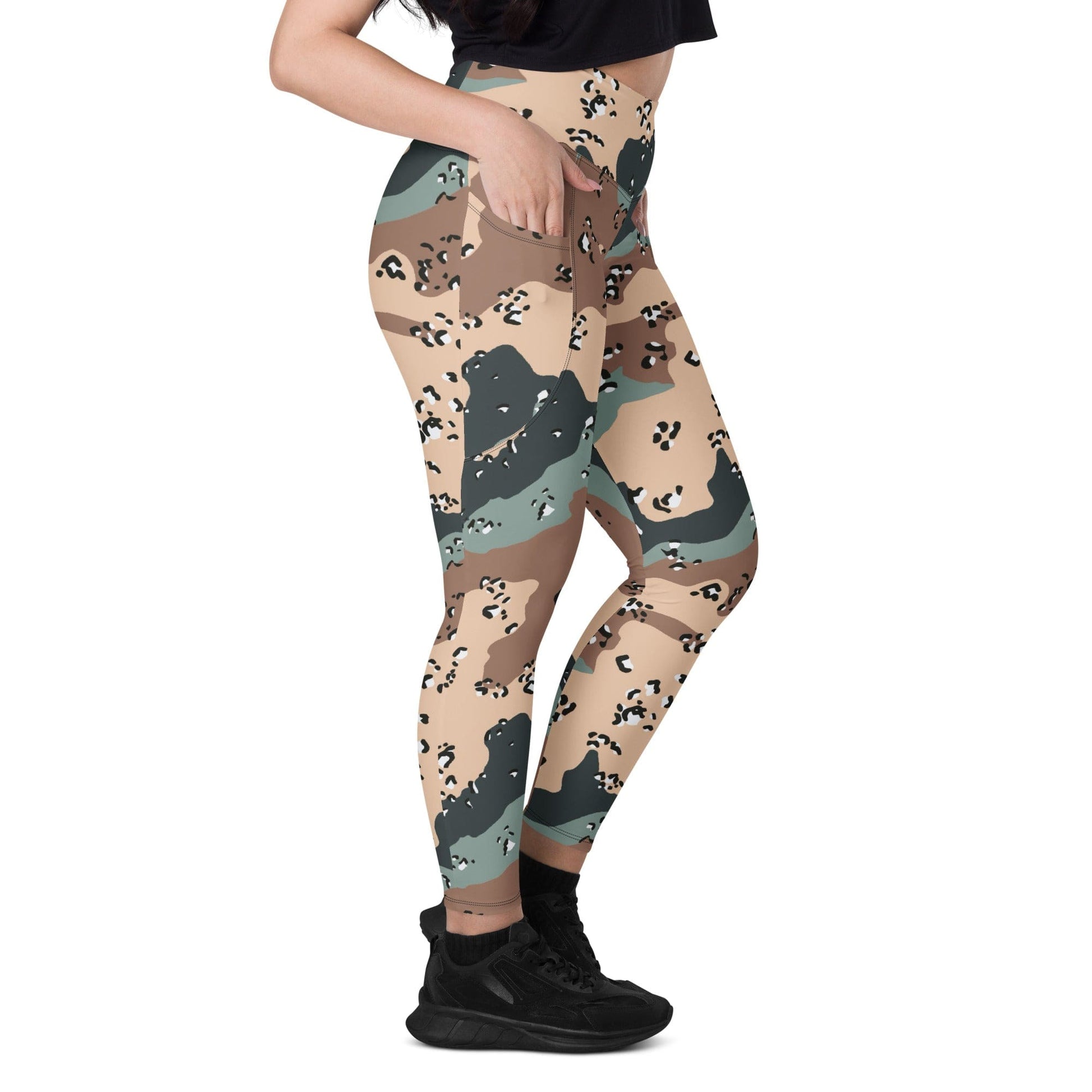 Kazakhstan Chocolate Chip Desert CAMO Leggings with pockets - Womens With Pockets