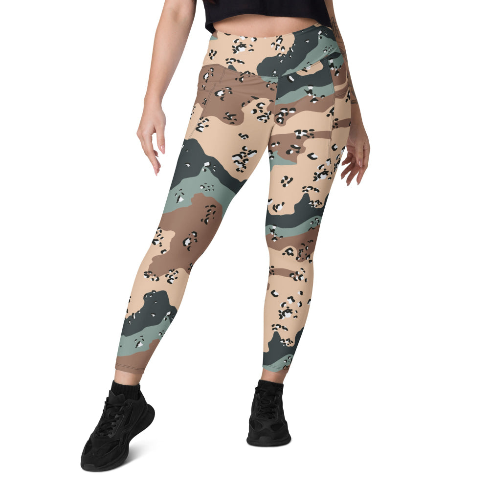 Kazakhstan Chocolate Chip Desert CAMO Leggings with pockets - Womens With Pockets