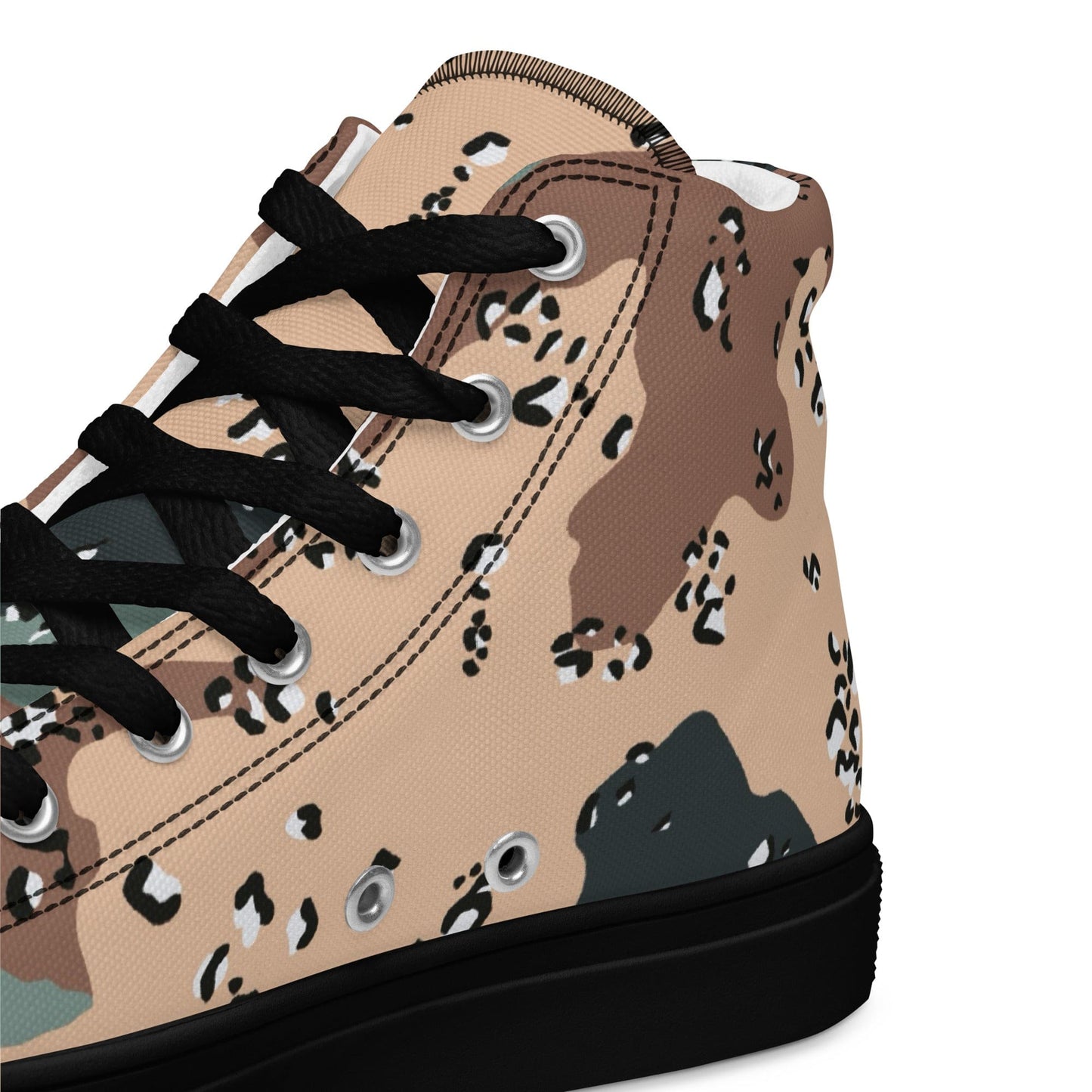 Kazakhstan Chocolate Chip Desert CAMO Men’s high top canvas shoes - Mens High Top Canvas Shoes