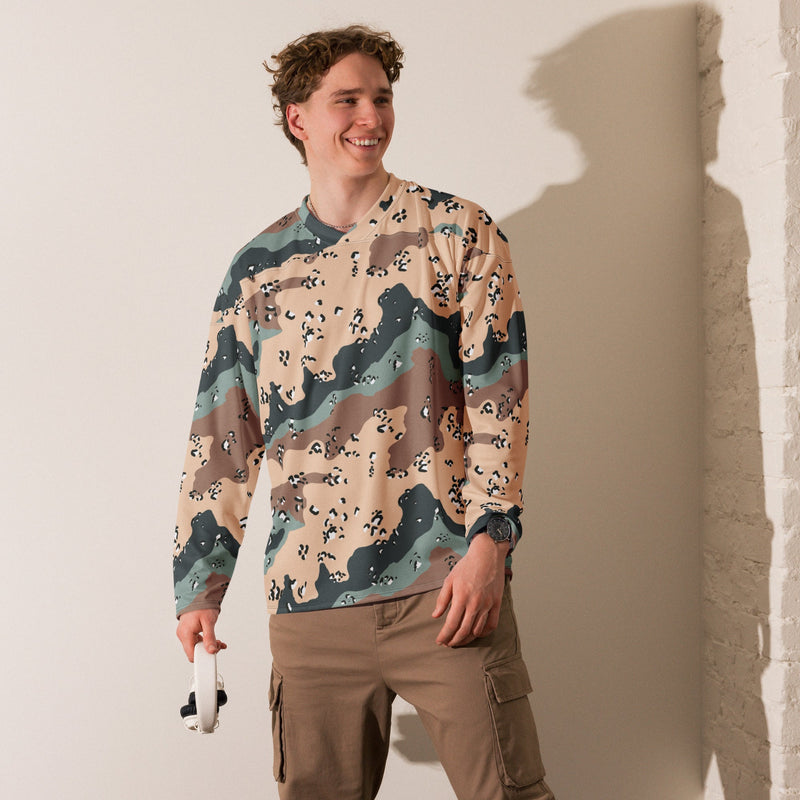 Chocolate Chip Kazakhstan Steppe CAMO Unisex Hockey Fan Jersey