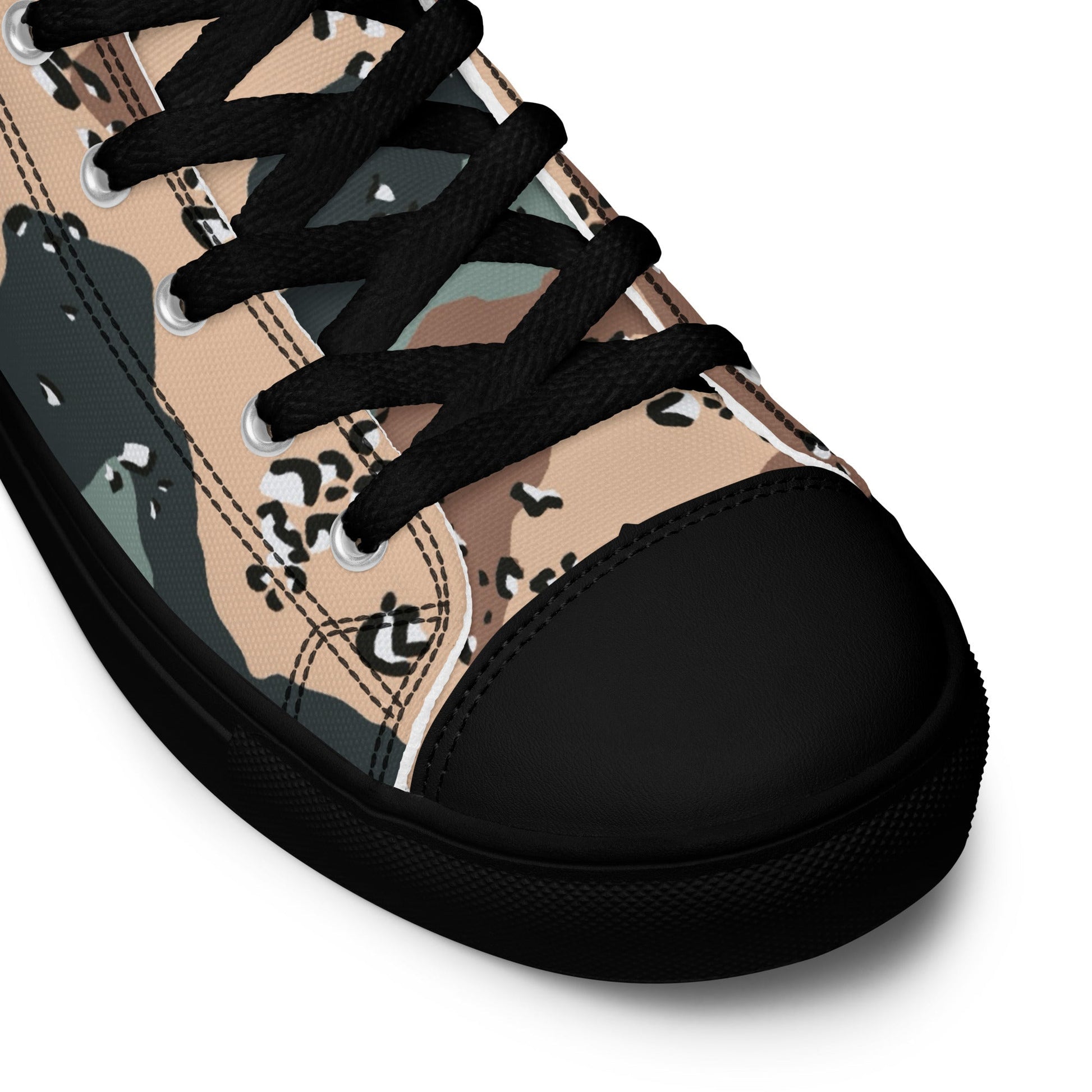 Kazakhstan Chocolate Chip CAMO Mens high top canvas shoes - High Top Canvas Shoes